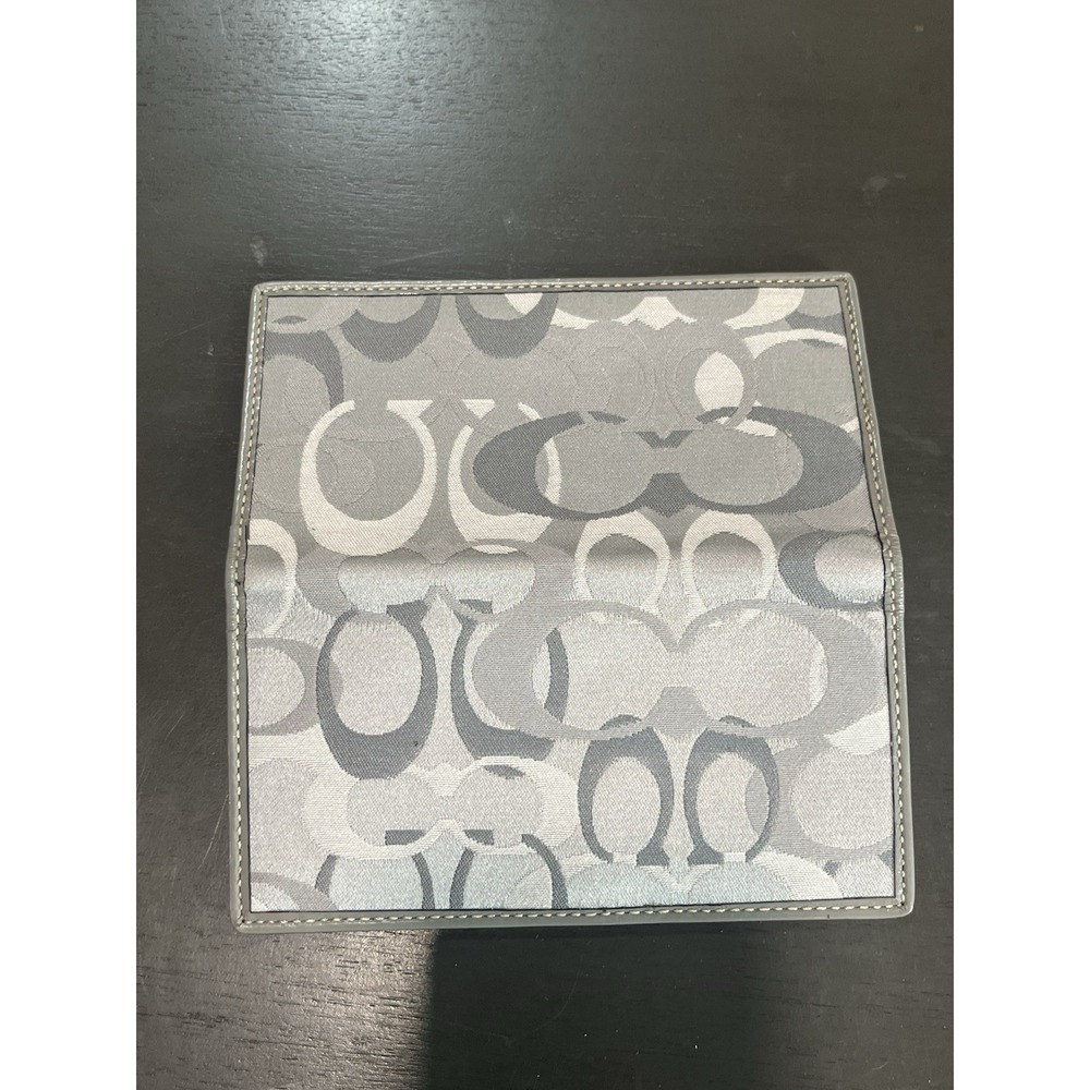 VTG Coach Gray Checkbook Cover Purple Inside "C" Logo - Picture 6 of 6
